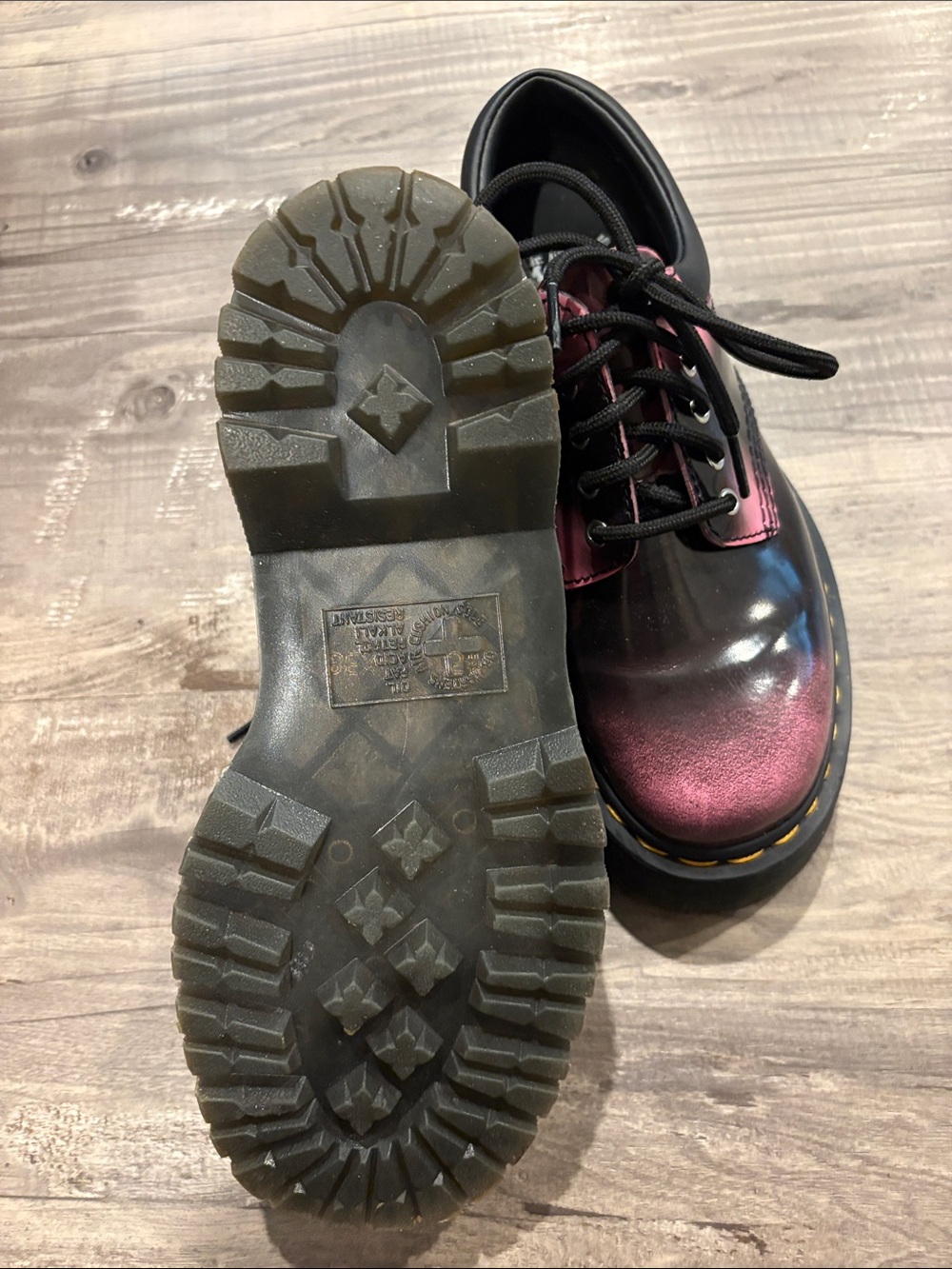 Iridescent Burgundy Lace-Up Platform Shoes